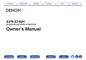 Denon AVRS740H Audio/Video Receiver Operating Manual